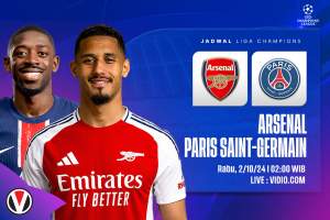 Arsenal Jamu PSG di Liga Champions Dini Hari Nanti