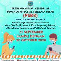 Kota Tangsel Perpanjang PSBB Hingga Akhir Oktober