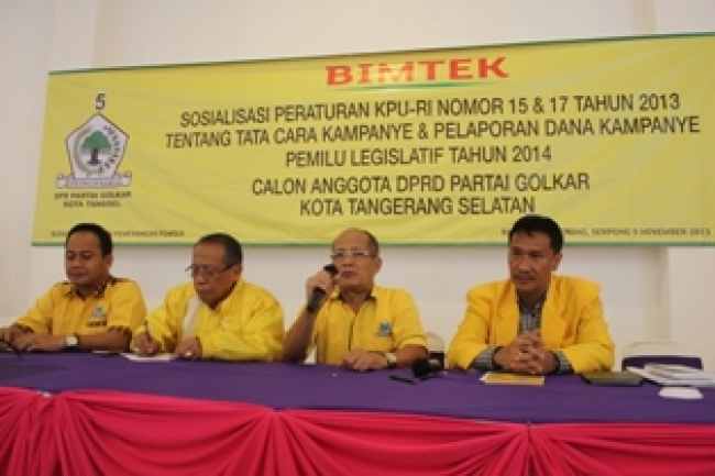 SETU- Menghindari Pelanggaran Kampanye,Golkar adakan Bimtek bagi Calegnya.Minggu (9/11)dt