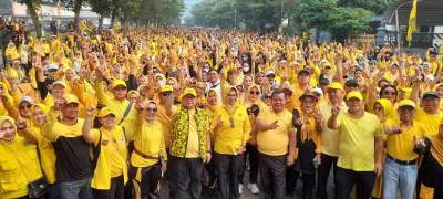 Peringati HUT ke 60, Golkar Tangsel Senam Bersama Pecahkan Rekor MURI