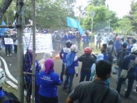 aksi Demo Buruh GBSI Kota Tangerang,Ancam Demo selama Tiga Hari